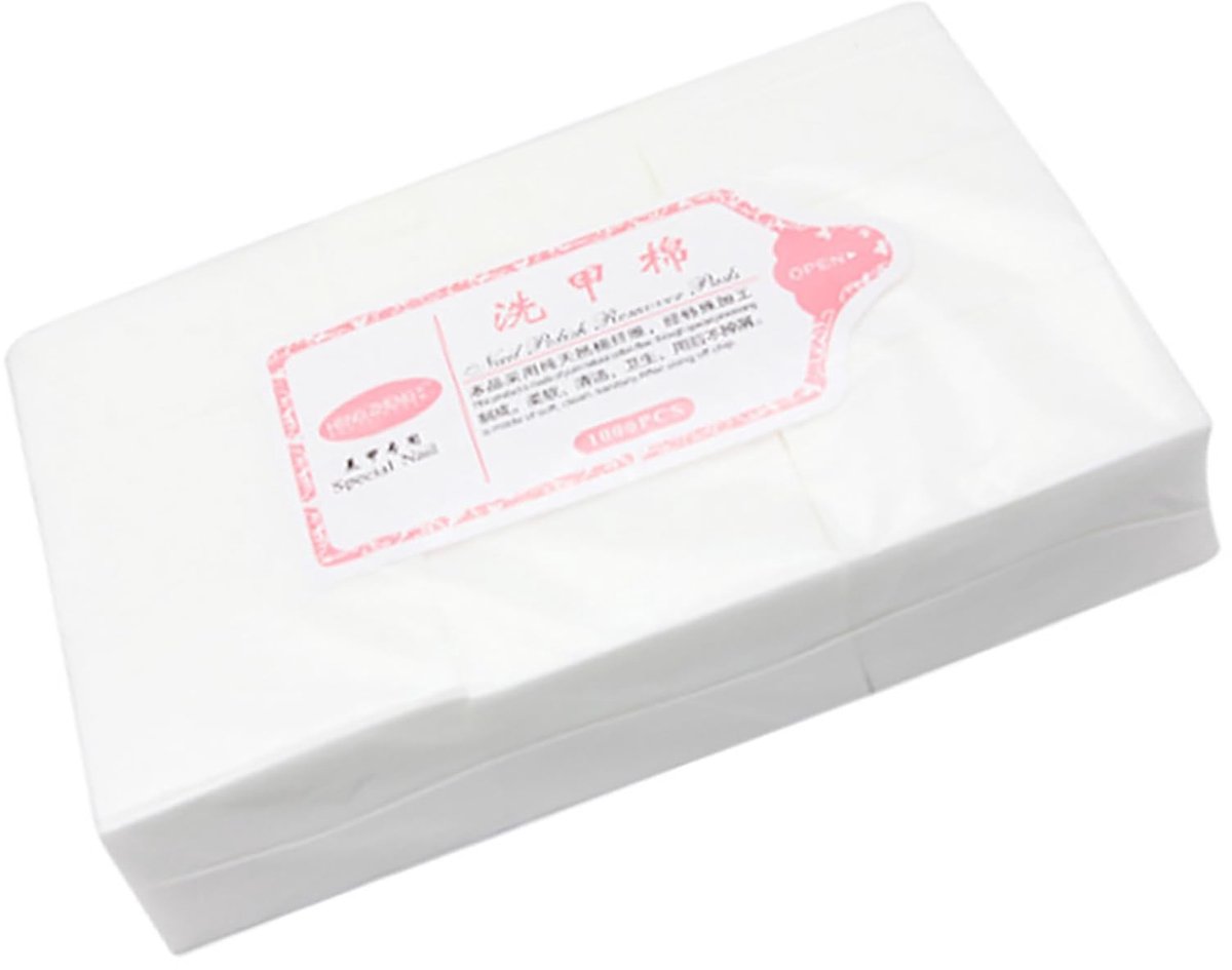 Solidchoice - Set van 100 Lintvrije Katoenen Pads voor Nagelverzorging