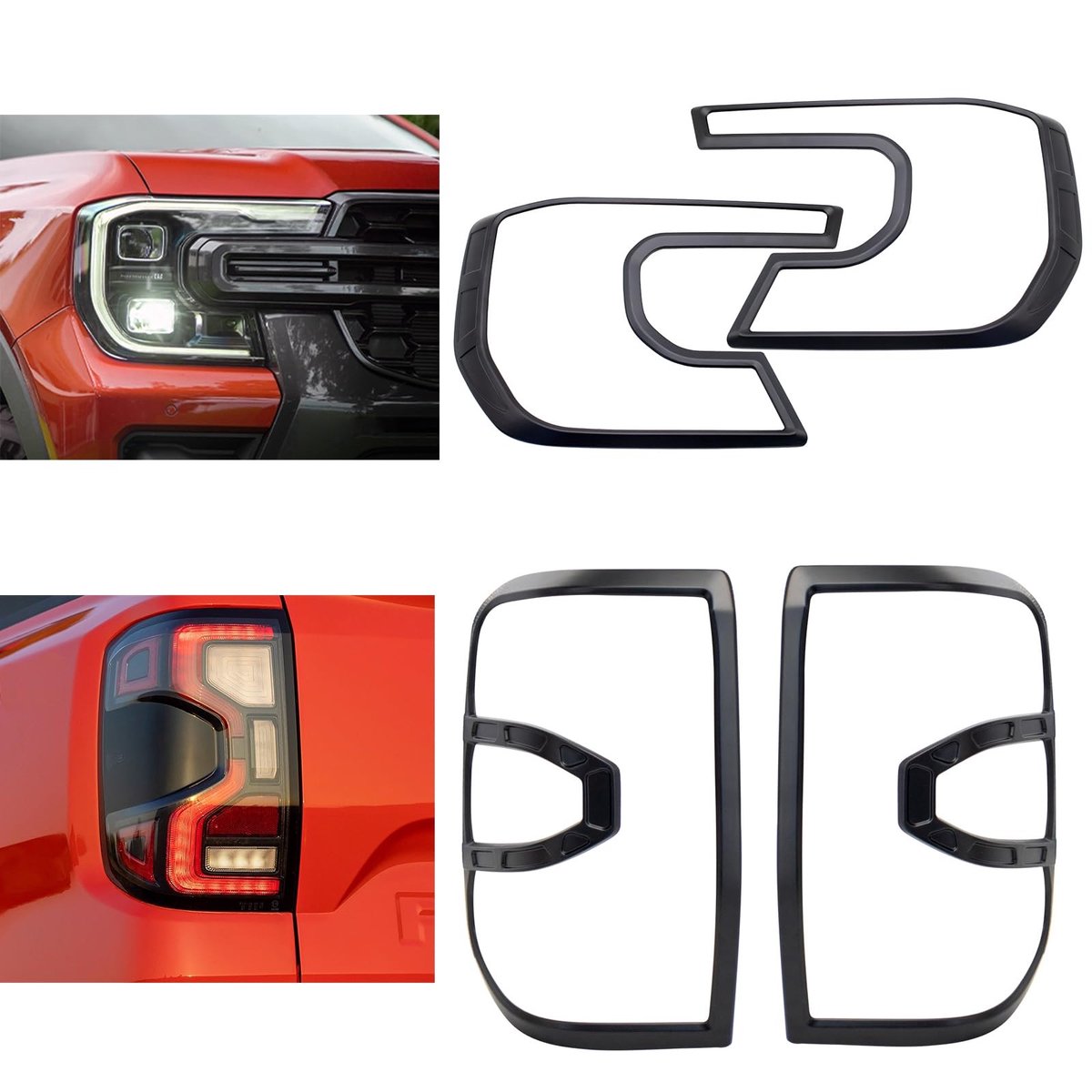 Solidchoice - Koplampen en Achterlichten Hoezen voor Ford Ranger 2023-2025