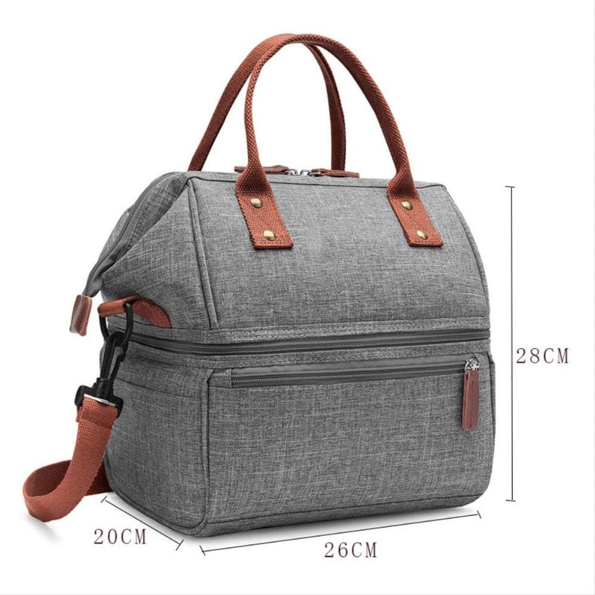 dubbellaags Eva waterdichte picknicktas multifunctioneel draagbare Oblique Cross Lunch Bag Outdoor Ice Packcapaciteit - ShopVlot