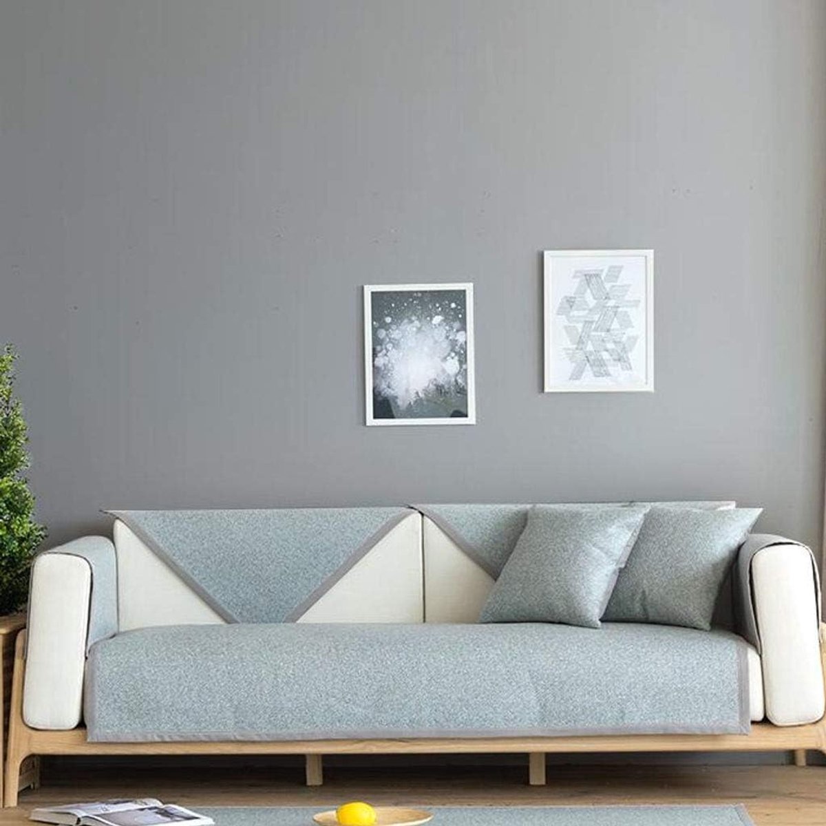 sofa cushion loop mat silk silk non-slip cushion suitable for living room bedroom sofa protection E-70x210 cm (28x83 - ShopVlot