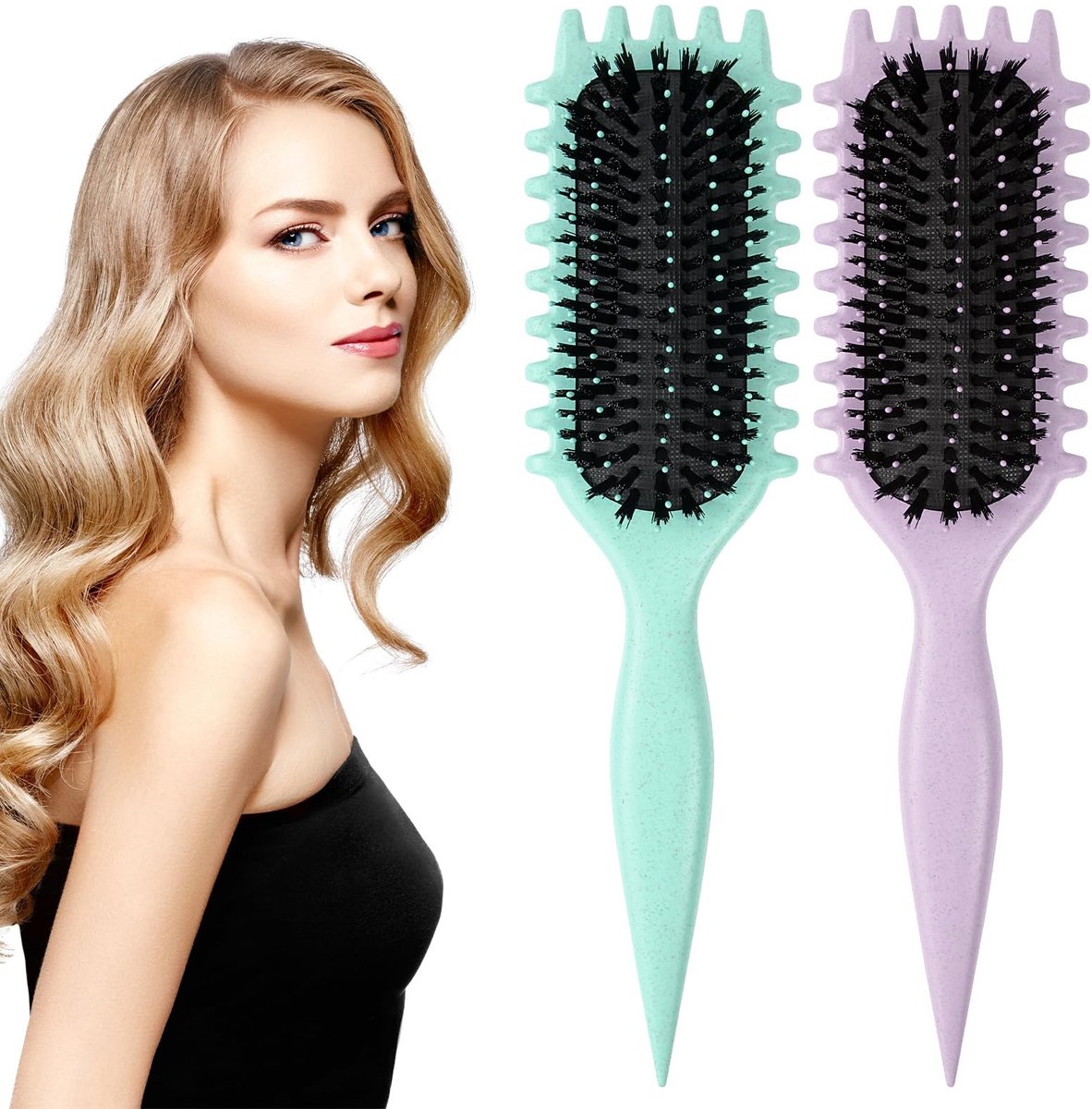 Solidchoice - Set van 2 Multifunctionele Krulborstels voor Haarstyling
