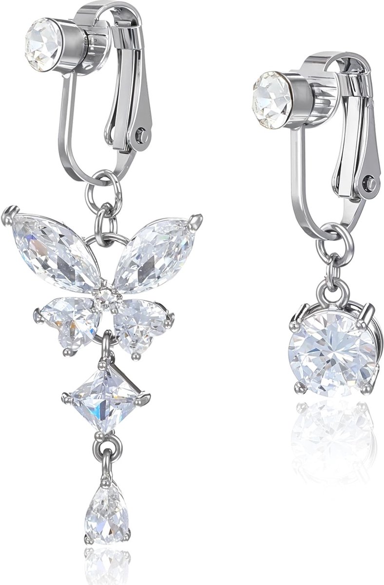 Solidchoice - 2 Stuks Nepnavelpiercings voor Dames - Zilveren Clip-On Navelringen