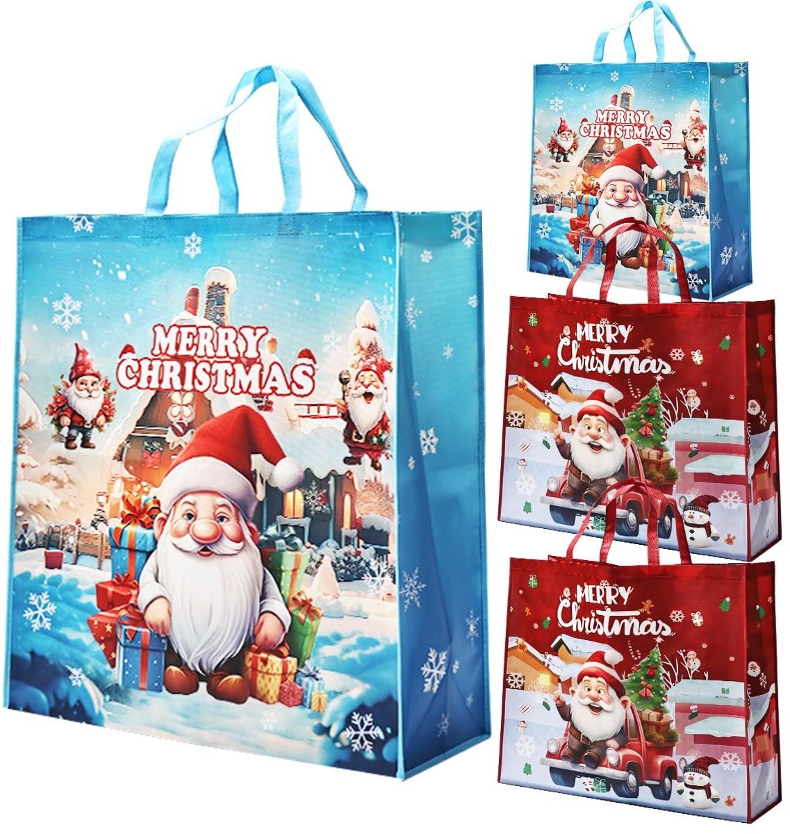 Solidchoice - Set van 4 Grote Kersttassen met Handvat