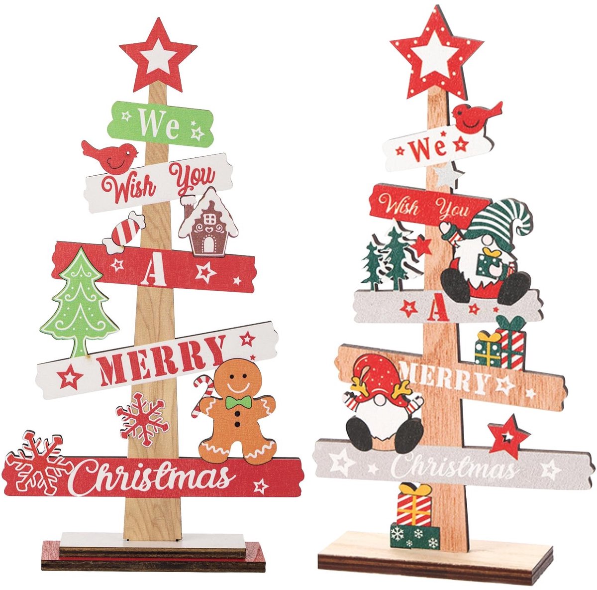 Solidchoice - Set van 2 Kerst Tafeldecoraties voor Feestdagen