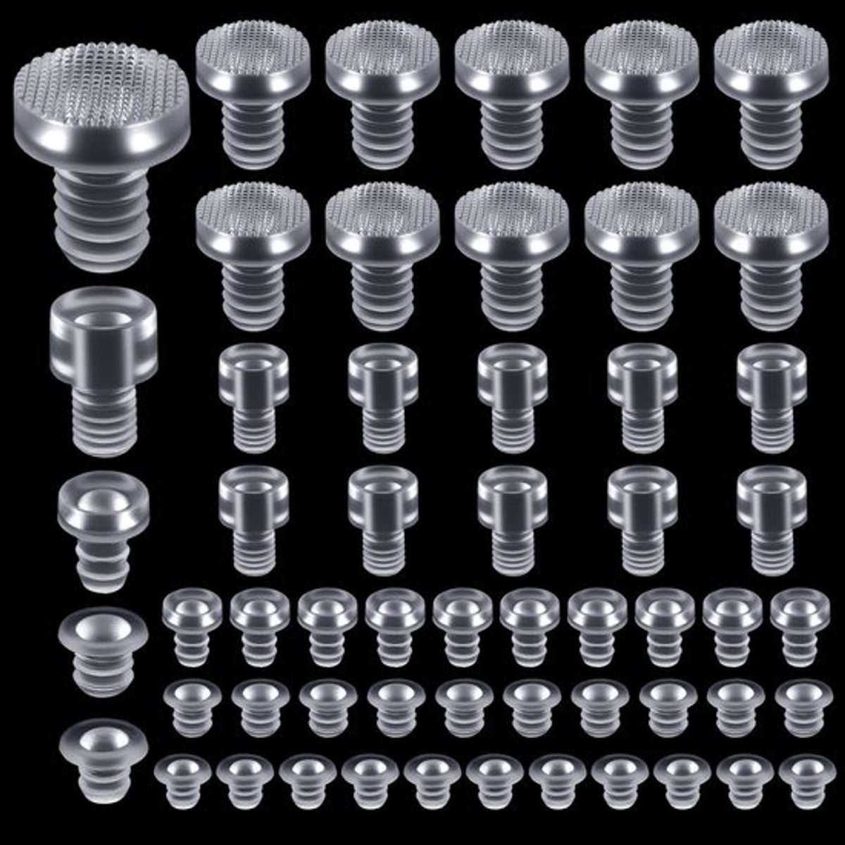 50 Stuks Transparante Rubber Buffers in 5 Maten - Anticollisie Stoppen voor Glas, Meubels en Deuren