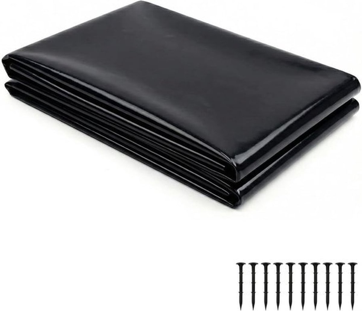 Duurzame vijverfolie 2x3m, waterdichte flexibele liner voor tuinen, visvijvers en landscaping, 0.3mm dik, zwart en sterk