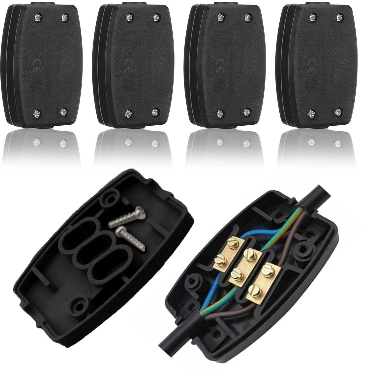 Solidchoice - 4 Elektrische Connectors - 3-Terminal Aansluitdozen voor Thuisgebruik