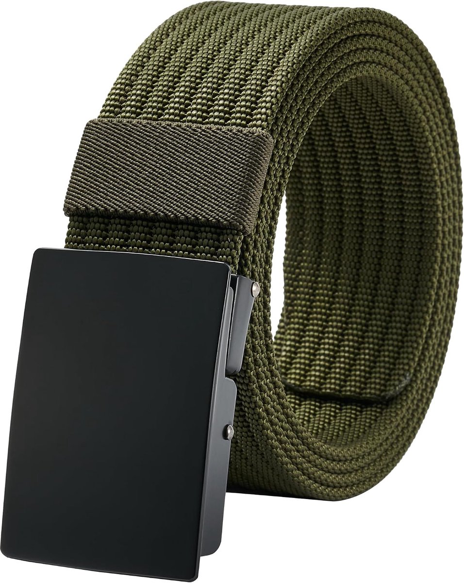 LionVII Men's Belt with Metal Buckle, Work Belt, Adjustable Tactical Military Fabric Belt, 130 cm - ShopVlot
