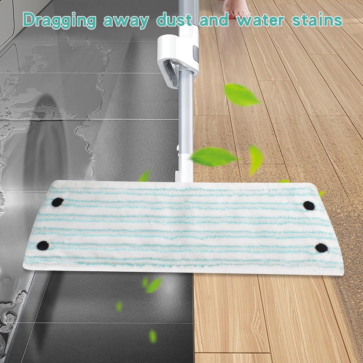 SnelShoppen - Set van 2 Clean Twist XL Micro Duo Microvezel Vervangmoppen, 42 x 15.5 cm, Absorberende Schoonmaker voor Alle Vloeren - Parquet, Tegel,
