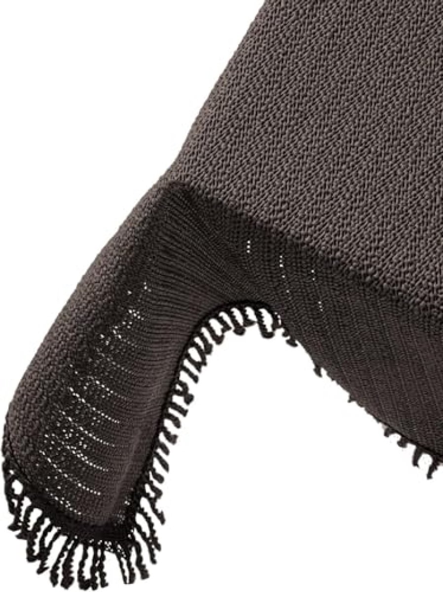 PromoHome Tuintafelkleed 110x140 cm – Rechthoekig tafelzeil met franjes – Outdoor tafelkleed voor tuin, terras & balkon – Weerbestendig, antislip, zacht schuim – Grijs