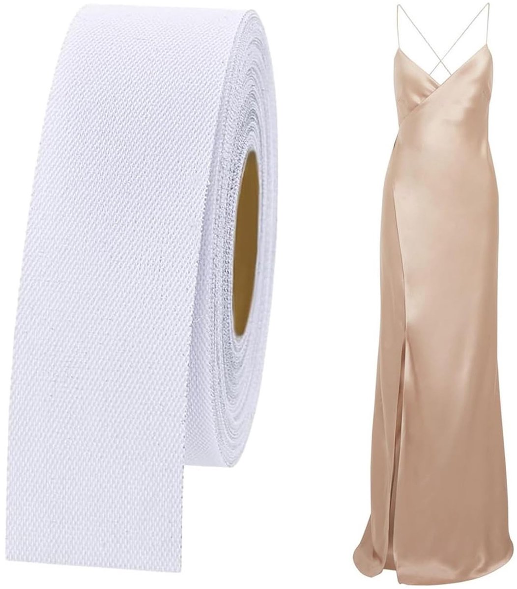 5m Herringbone Tape voor Handgemaakte Kleding, 3.5cm Breed, Ideaal voor Chiffon en Dunne Stoffen, Perfect voor Rimpel- en Zoomafwerkingen