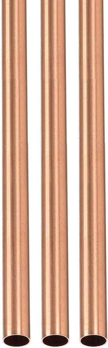 Koperbuis 5mm x 0.2mm x 300mm - Set van 3 Stuks voor Machine Apparatuur, DIY Projecten en Decoratieve Toepassingen