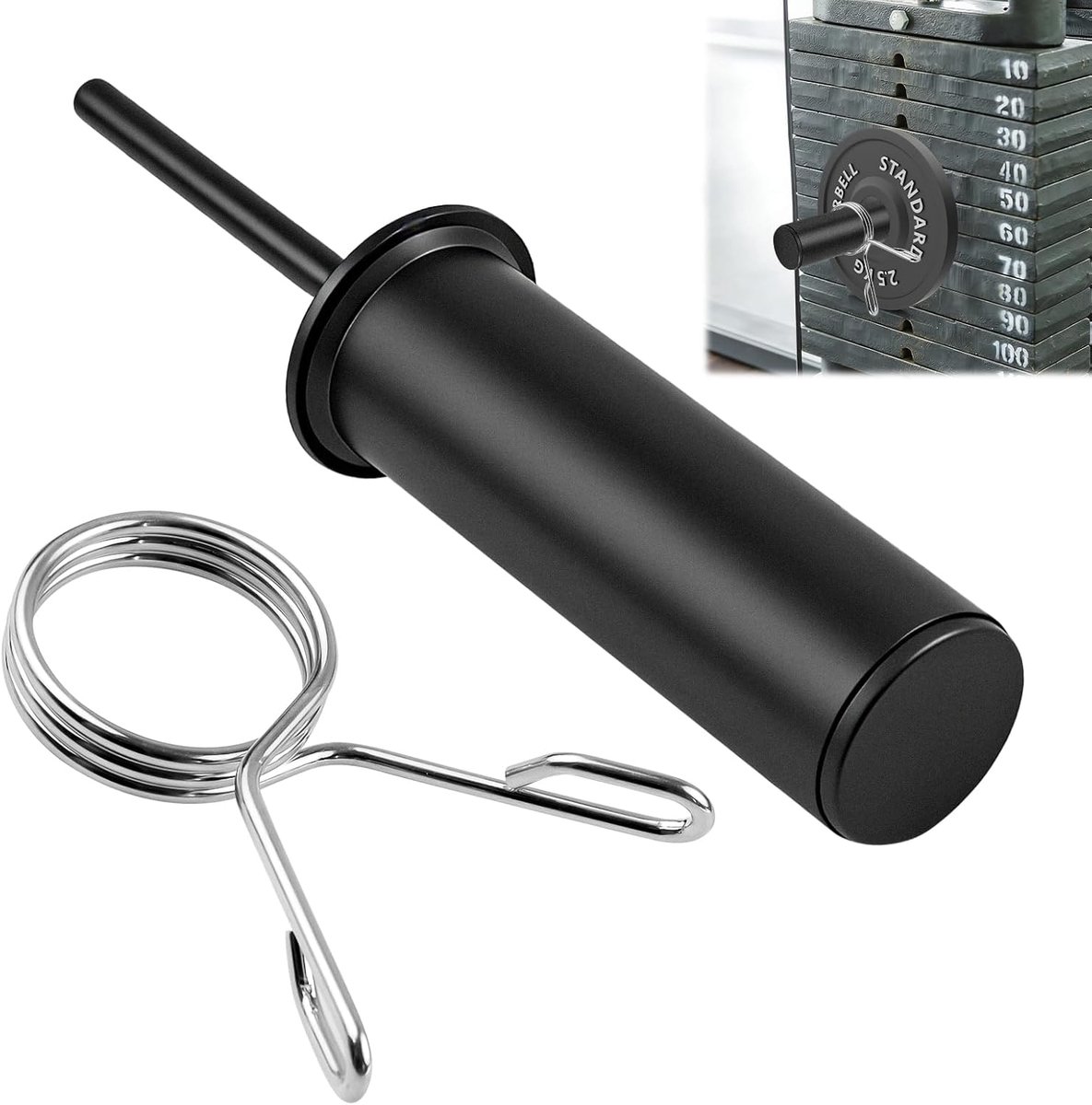 SnelShoppen - Gym Pin Extra Gewicht 10mm Diameter met Veerklem, Robuuste en Duurzame Trainingspen voor Thuisgym, Krachtstation en Fitnessapparatuur