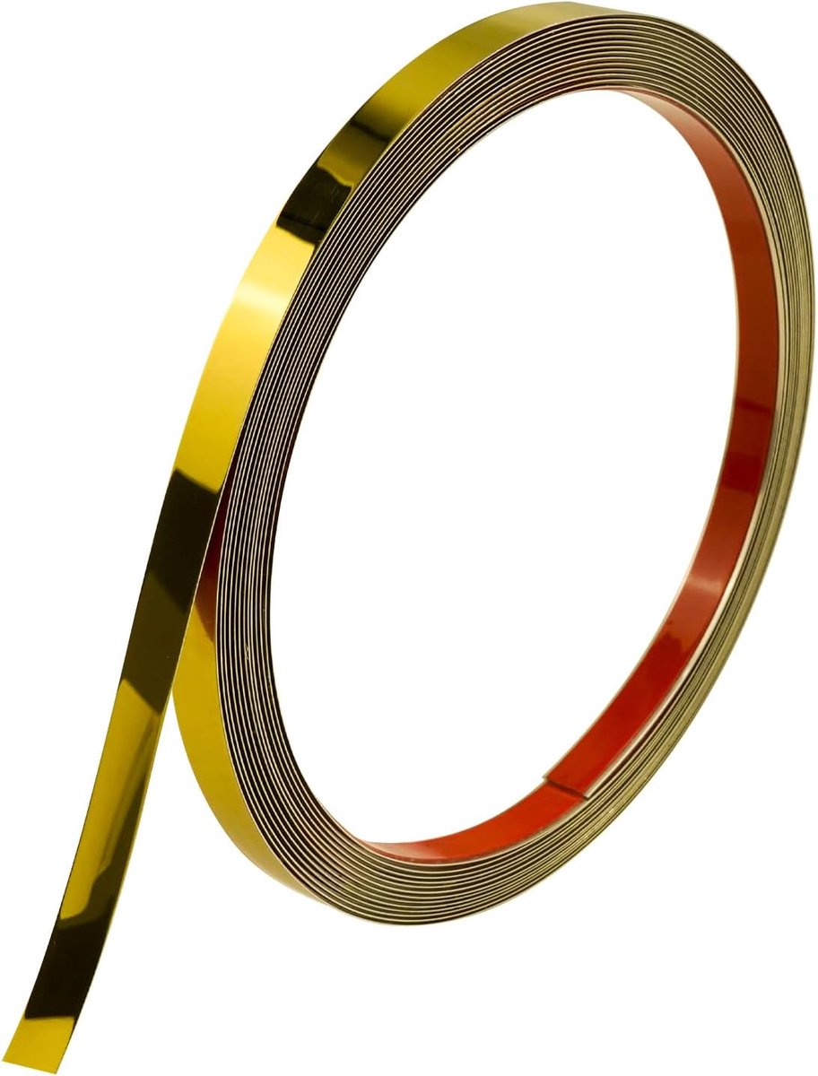 SnelShoppen - 5M Peel and Stick Frame Shiny Gold, Flexibel Plaklijst voor Muren, Ramen, Deuren, Hoeken, Hoogwaardige Stalen Decoratie