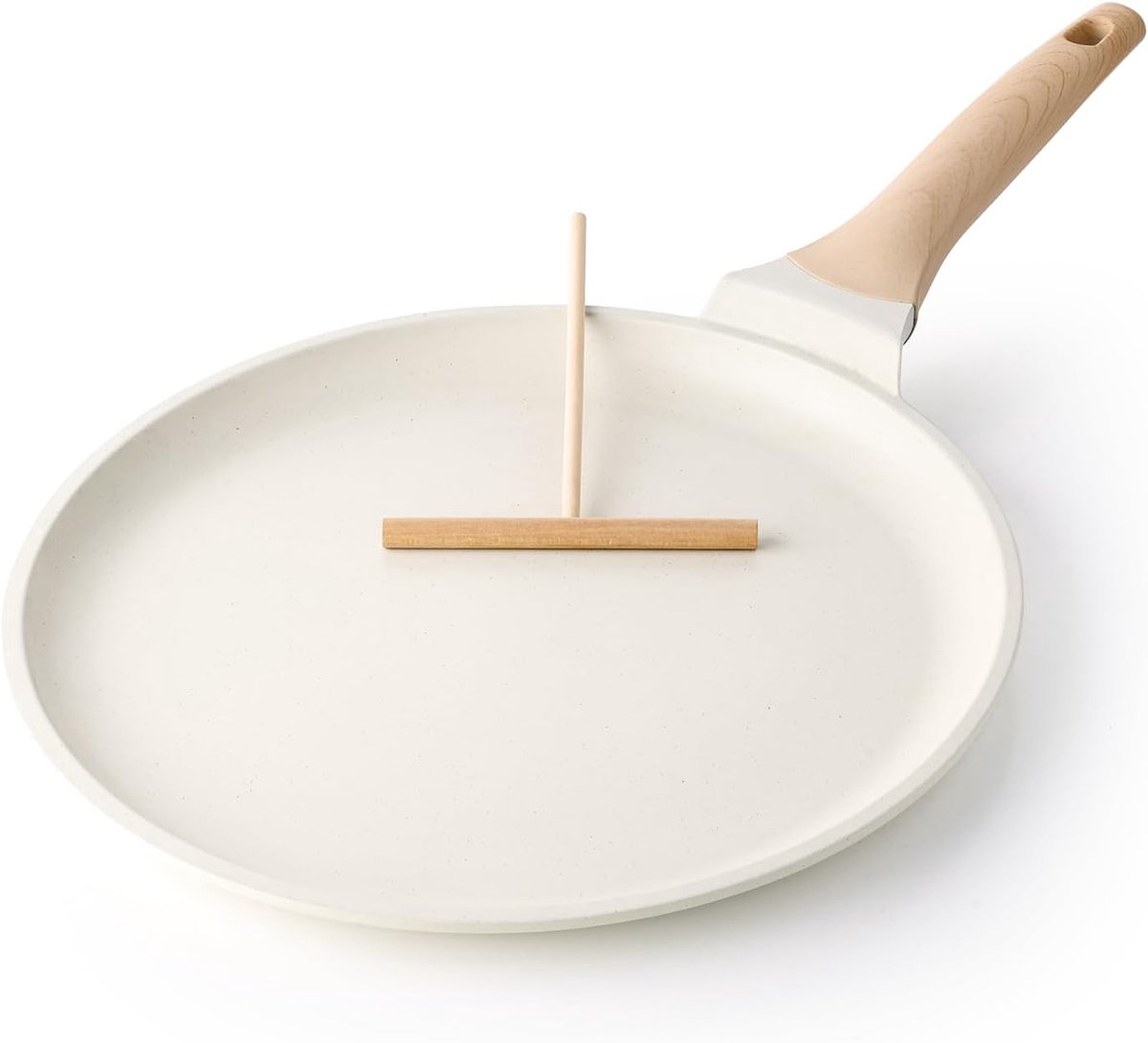 SnelShoppen - Kordisen 30cm Crepe Pan - Nonstick Pancake Pan met Spreader - Gezonde Coating voor Inductie, PFOA-Vrij, Ideaal voor Crepes, Dosa's, Tort