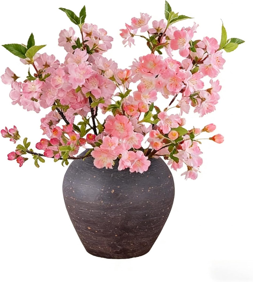 SnelShoppen - Kunstkersenbloesem 3 Stuks - 46 cm Lange Stelen - Kunstzijde Perzikbloesem - Roze Decoratie voor Vazen, Bruiloft, Tafel, Tuin en Woondec