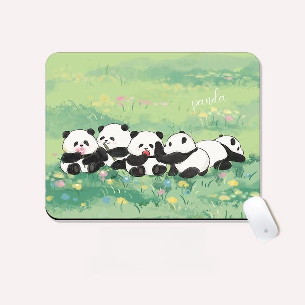 SnelShoppen - Muismat Panda Design 260x210 mm, Antislip Rubber Onderkant voor Kantoor en Thuis, Perfect voor Gaming en Werk