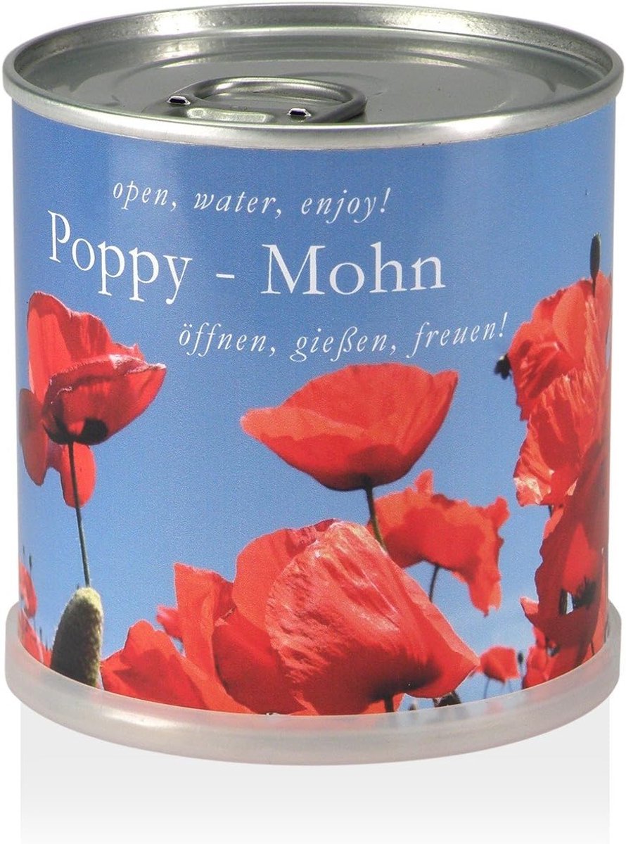 SnelShoppen - Groei je eigen Poppy Mac Bloemen in een Blik - DIY Groei Kit met Organische Zaden, Zorginstructies, Ideaal voor Tuin en Feest