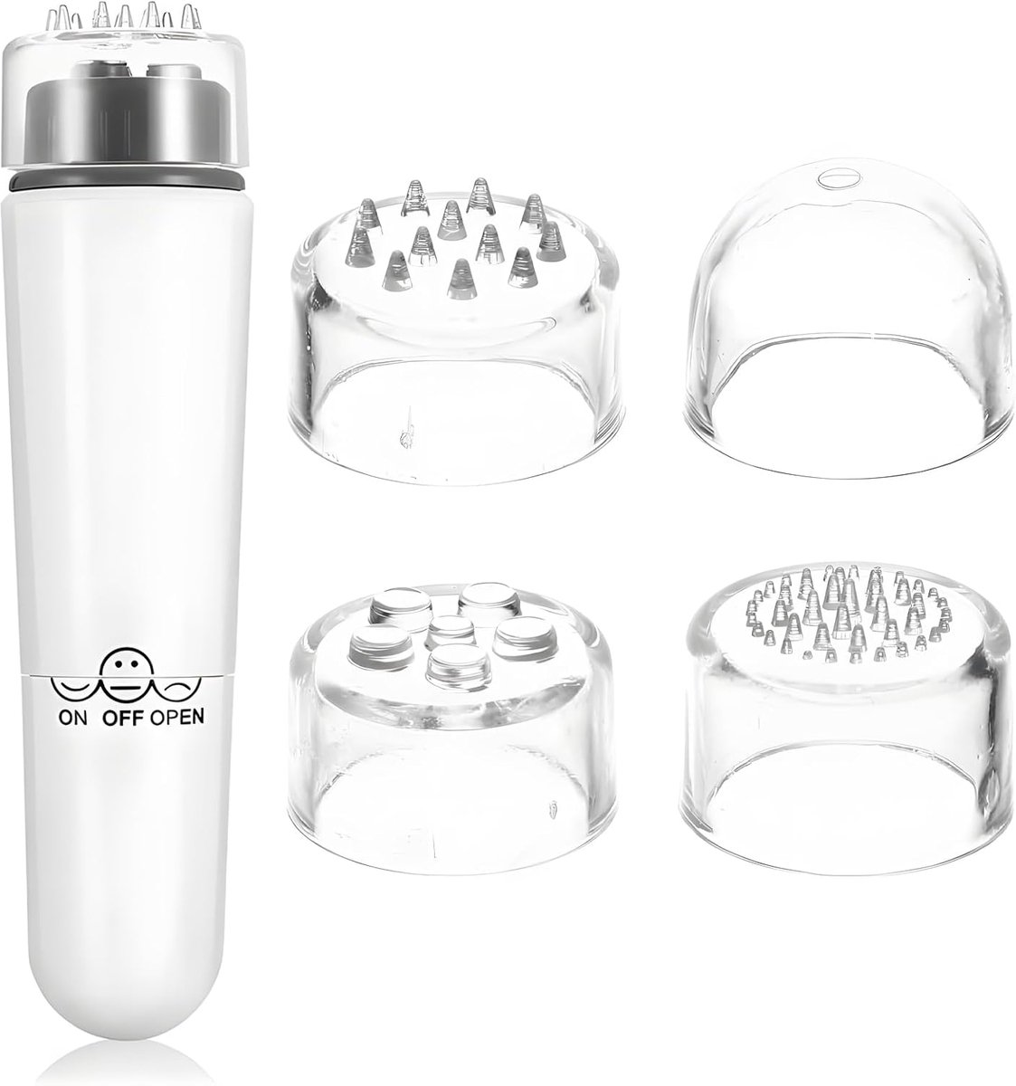 SnelShoppen - Gezichtsmassageapparaat 4 in 1 Elektrisch, Duurzaam Materiaal, Verjongende Massage voor Thuisgebruik, Anti-veroudering, Ontspanning, Per