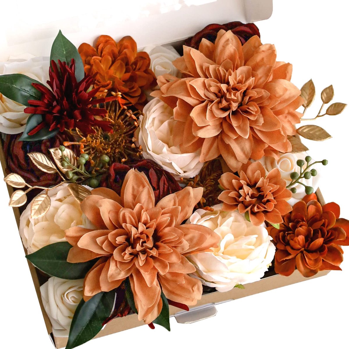 SnelShoppen - Kunstbloemen Bruidsboeket DIY Decoratie Set - Terracotta Bloemen voor Bruiloft, Feest, Tafelstukken, Huisdecoratie - Rustiek en Creatief
