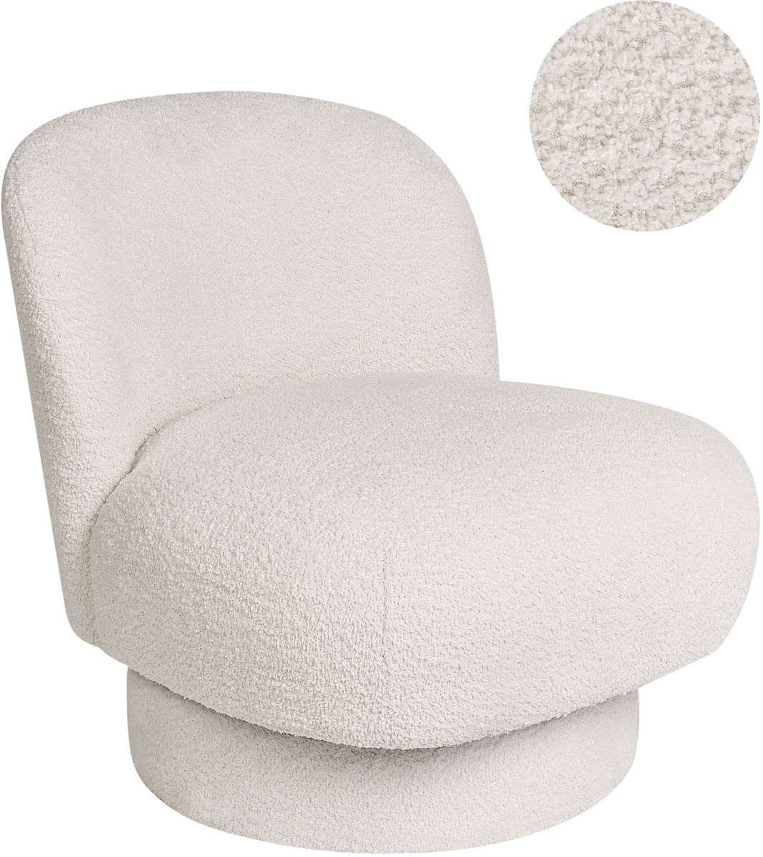 AYLO - Fauteuil - Gebroken wit - Bouclé