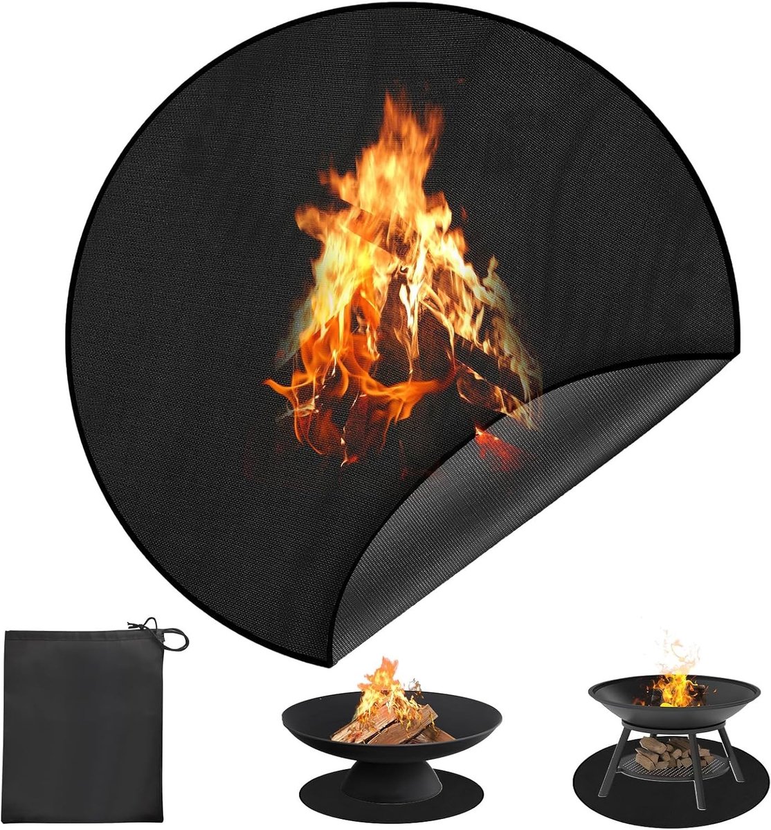 Beschermende Vloermat voor Onder de Grill, Vuurvaste BBQ Mat van 48 Inch, Ideaal voor Buiten, Koken en Kamperen
