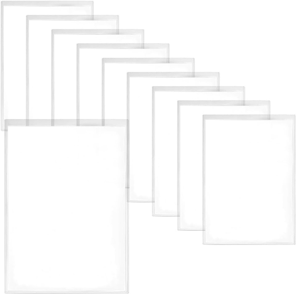 SnelShoppen - 10 Stuks A3 Transparante Plastic Mappen, Versterkte Versie, Heldere Documentenhoezen voor Foto's, Papieren en Menu's, Geschikt voor Dubb