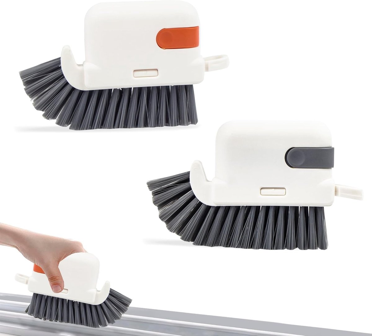SnelShoppen - Window Cleaning Brush 3-in-1, Multifunctionele Mini Handreiniging Tool voor Ramen, Deuren en Hoeken, Pack van 2, Hoogwaardige Plastic, I