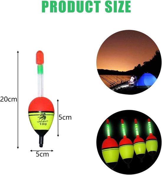 SnelShoppen - 5 Stuks EVA Foam Vissers Float Bobbers - 10g Drijvende Dobbers voor Snoek, Baars, Karper - Kleurige Visspullen voor Actieve Vissers — afbeelding 5