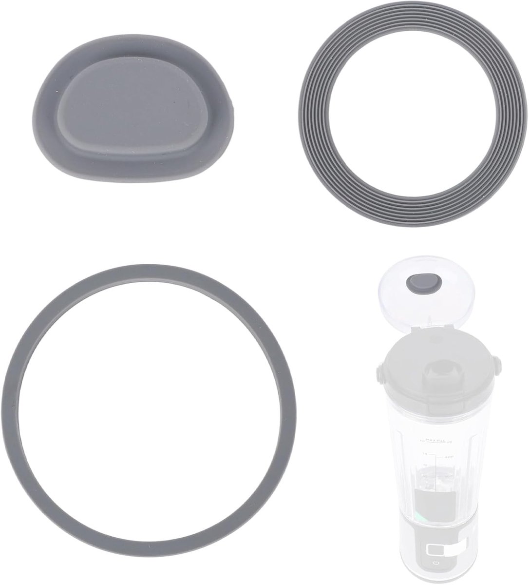 SnelShoppen - 3-delige Blender Vervangset - Inclusief O-ring, Gasket en Sealing Plug - Geschikt voor Ninja BC151 Series - Duurzaam Silicoon - Keuken A