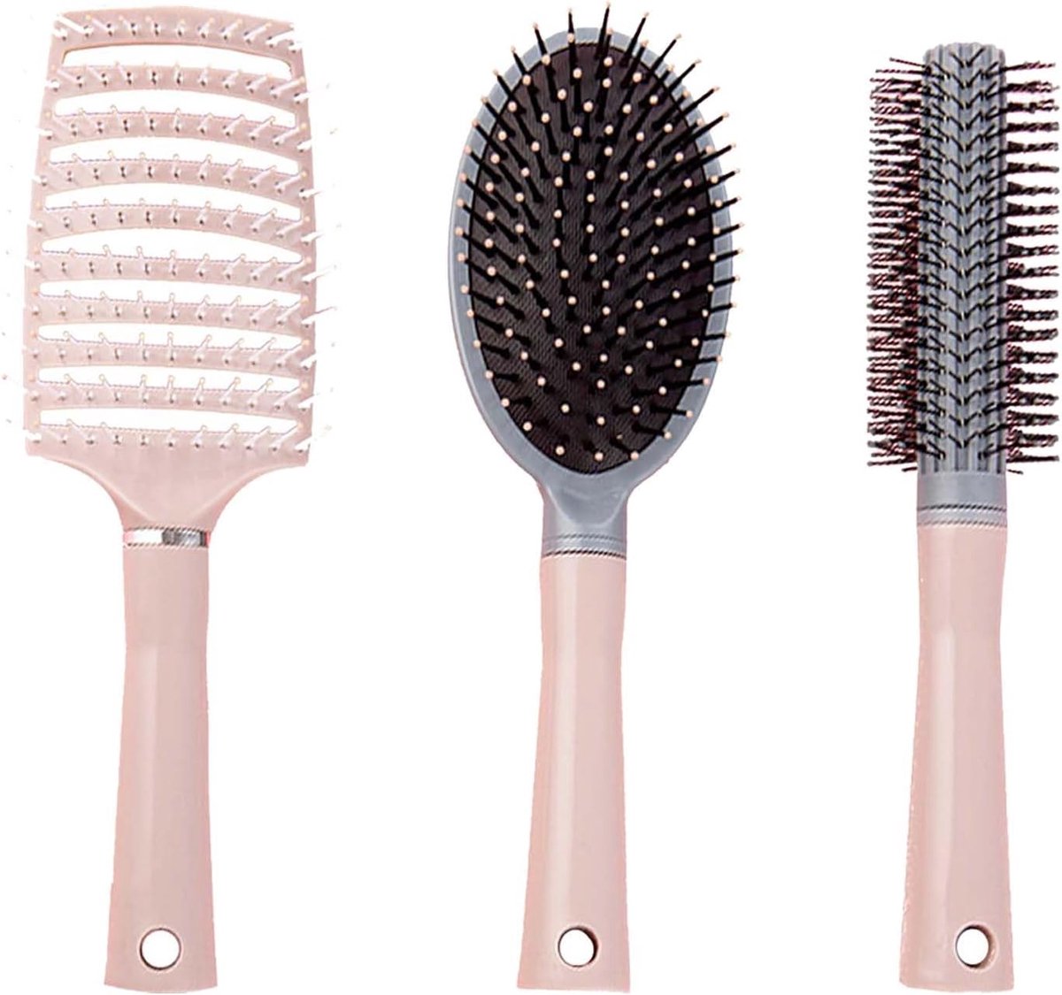 SnelShoppen - 3-delige Krullende Ribbel Air Cushion Borstel voor Mannen en Vrouwen - Perfect voor Nat of Droog Haar, Vermindert Frizz, Ergonomisch Ont