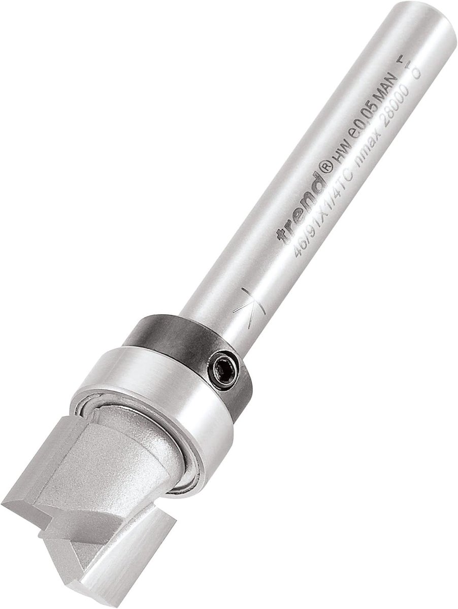 SnelShoppen - Professionele Lager Freesbit 12.7mm - Tungsten Carbide Tipped - 1/4" Schacht - 9.5mm Snijdiepte voor Hout, Laminaat en MDF