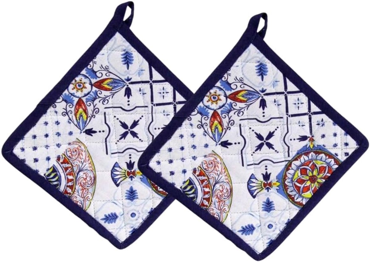 SnelShoppen - Set van 2 Katoenen Pothouders 20x20 cm - Wasbare en Zachte Pot Holders voor Keuken en Oven - Ideaal voor Pannen en Bakplaten