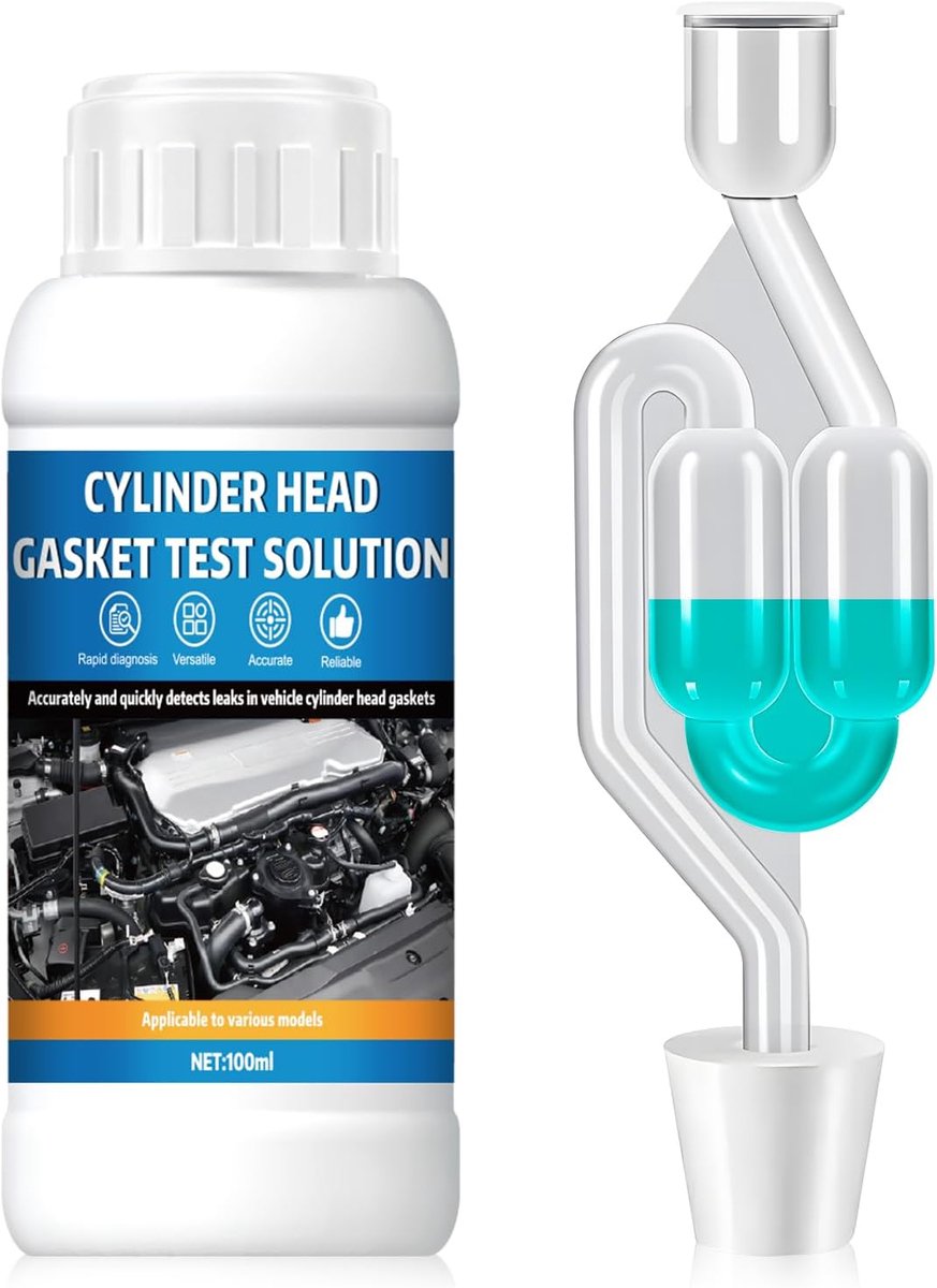 SnelShoppen - CO2 Cylinder Head Seal Test Kit, Universele Diagnosetester voor Cilinderkoppakking, Snelle en Betrouwbare Inspectie, Tot 50 Tests, Inclu
