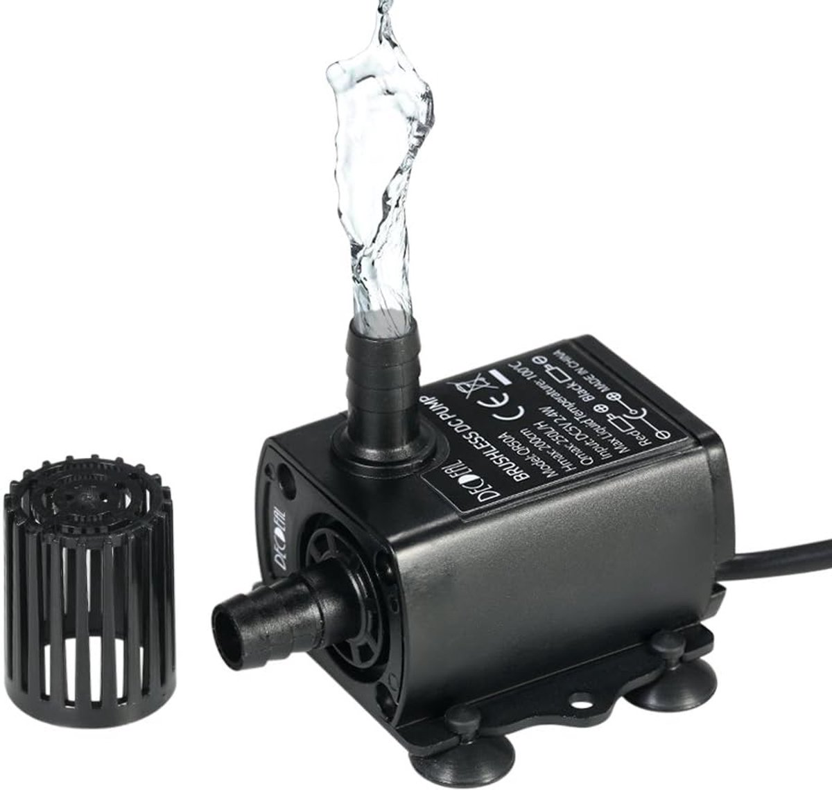 SnelShoppen - Mini Waterpomp USB DC 5V 2.4W 250 L/H, Ultra Stille Brushless Waterpomp, Waterproof voor Aquarium Circulatie & Tuin Gebruik, Max. Hoogte