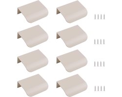 SnelShoppen - 8x MOROBOR Finger Edge Pull - Verborgen Handgrepen Aluminium Legering - Onzichtbare Kastenhandgrepen - 50mm - Cashmere Grey - Modern Des