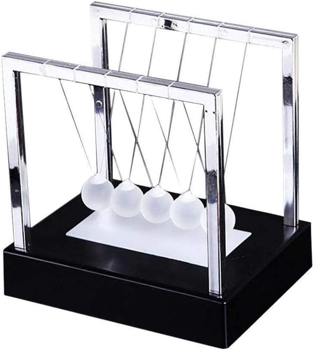 SnelShoppen - LED Newtons Swing Ball - Glimmende Pendelbal van Hoogwaardige Frosted Glas - Decoratie voor Thuis en Kantoor - Wetenschappelijk Cadeau v
