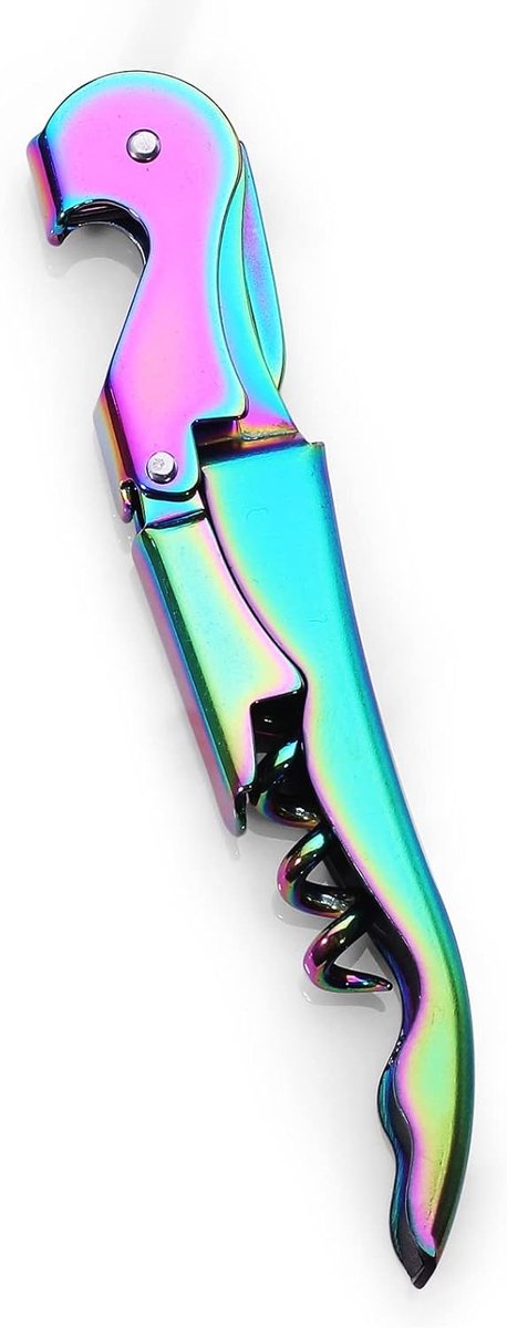 SnelShoppen - Professionele Waiter Knives, Upgraded Corkscrew, Heavy Duty RVS, All-In-One Flessenopener, Foil Cutter, 1 Pack Iridization voor Feest en