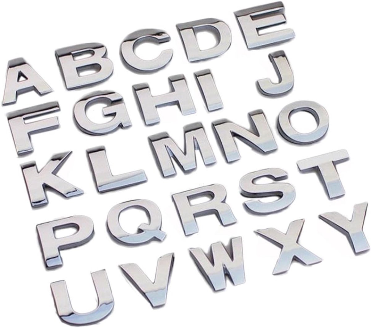 SnelShoppen - 26 x Hoge Intensiteit Zelfklevende Reflecterende Vinyl Stickers voor Auto, Motor, Boot, Fiets, Trailer, Helm, Veiligheid, A-Z Letters -