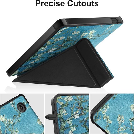 SnelShoppen - Shockproof Case voor E-book Reader Kobo Libra 2 - Vouwbare Stand Hoes met Magneetsluiting en Automatische Wake Functie - Premium PU Leer — afbeelding 3