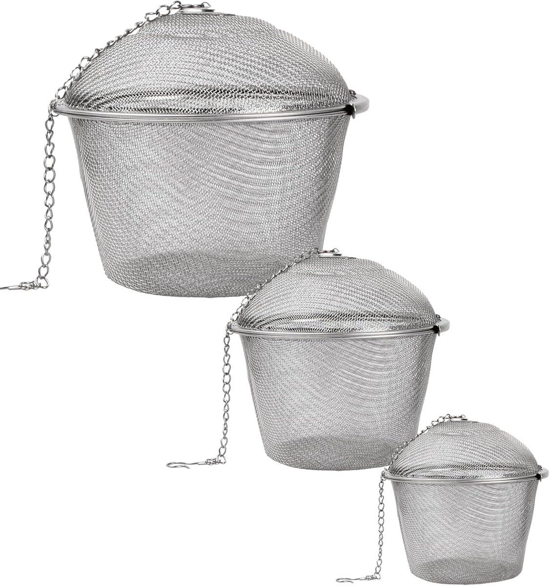 SnelShoppen - 3 Pcs Ultrasonic Sieraden Cleaner Baskets, RVS Mesh Mandjes, Schoonmaak Accessoires voor Sieraden, Horloges, en Meer