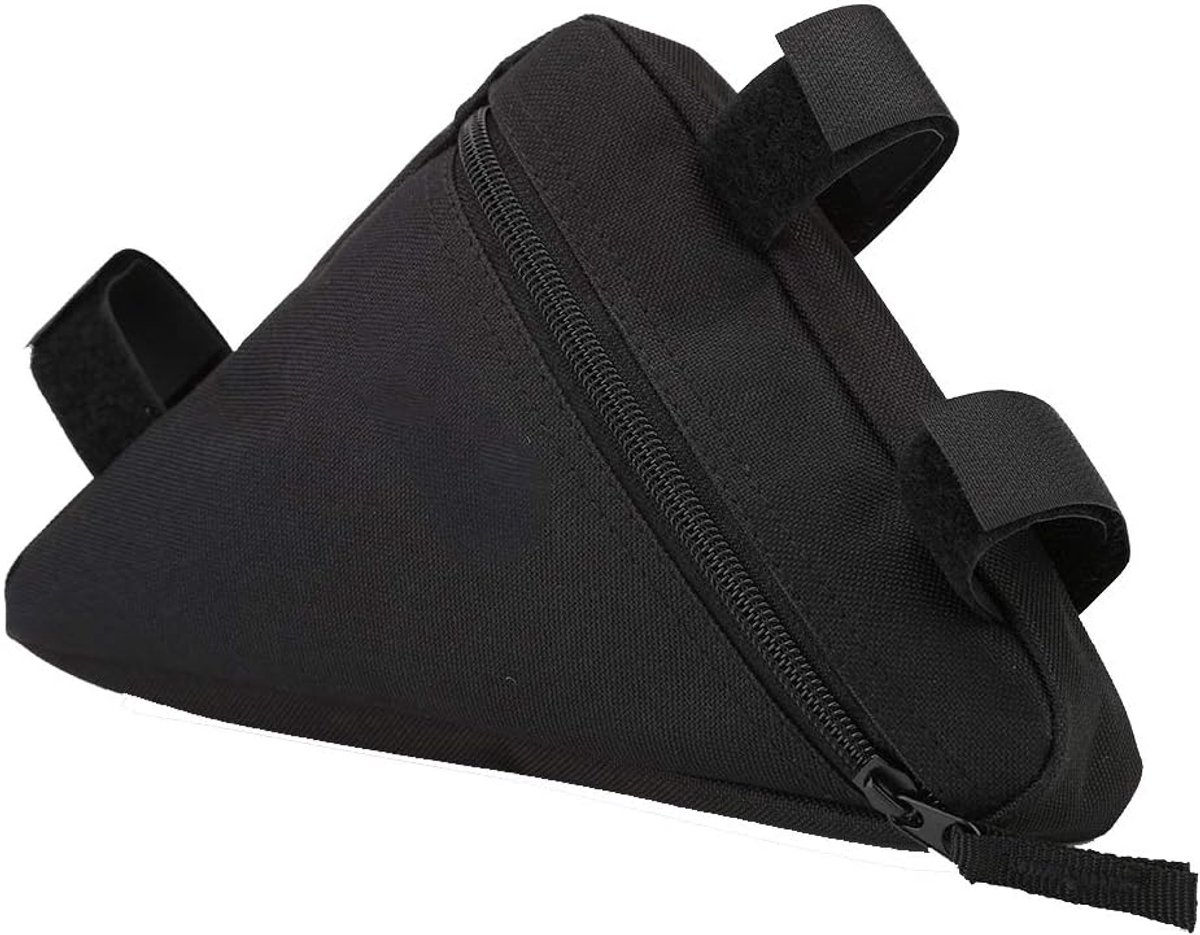 SnelShoppen - Fietstas, Oxford Stof Fiets Triangle Frame Bag, Snelle Bevestiging Fiets Frame Voorzak, Waterdichte Fiets Triangle Bag, Zwart/Wit, Fiets