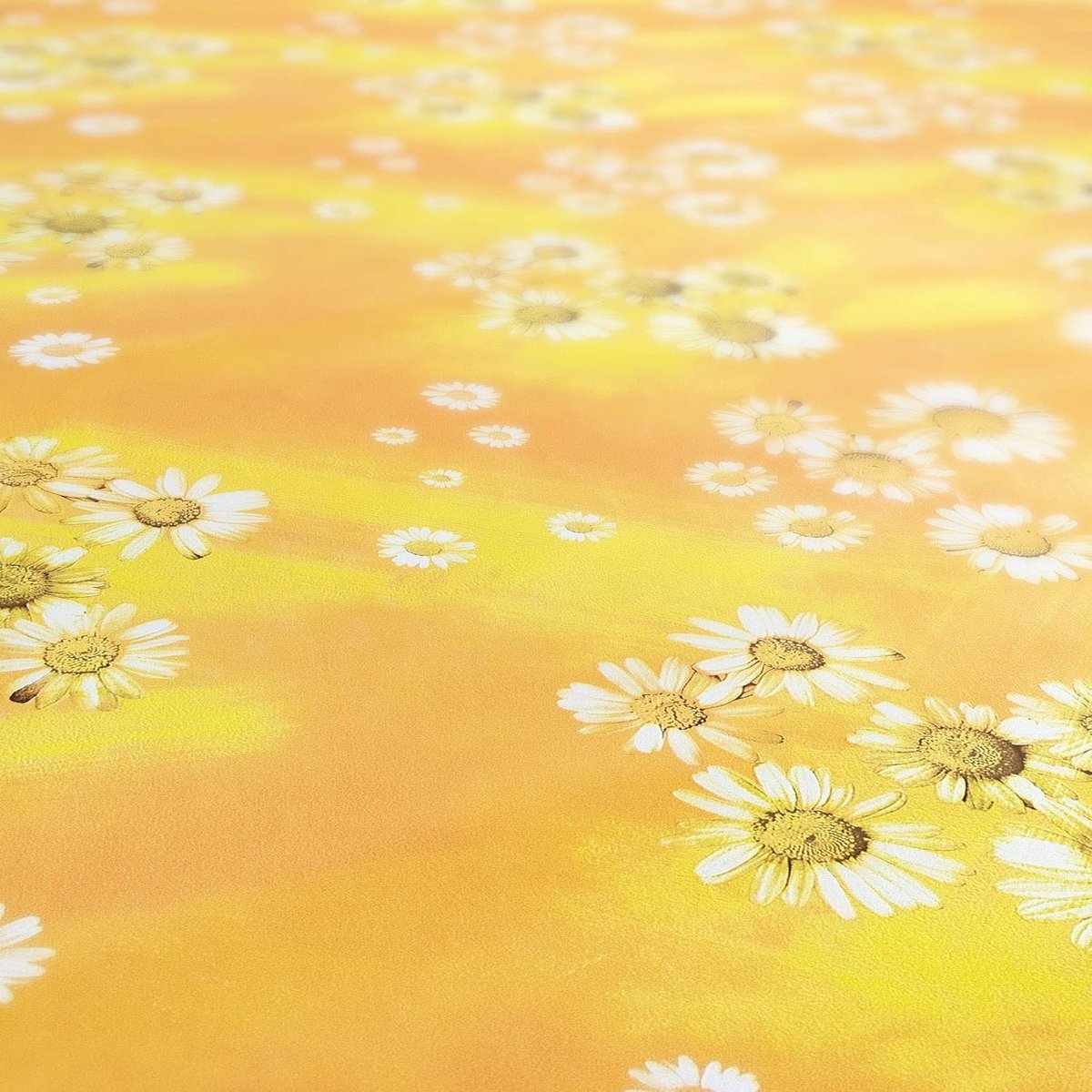 SnelShoppen - Oliekleed Tafelkleed Chamomille Geel Bloemen Oval 220x140 cm Wasbaar Waterafstotend Tafelbescherming voor Tuin Keuken Feest Camping