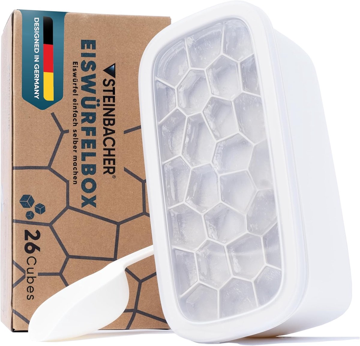 SnelShoppen - Premium IJsblokjesbox - Grote IJsblokjeshouder + Siliconen IJsblokjesvorm - BPA-vrij, Vaatwasmachinebestendig - Perfect voor Dranken, Ba