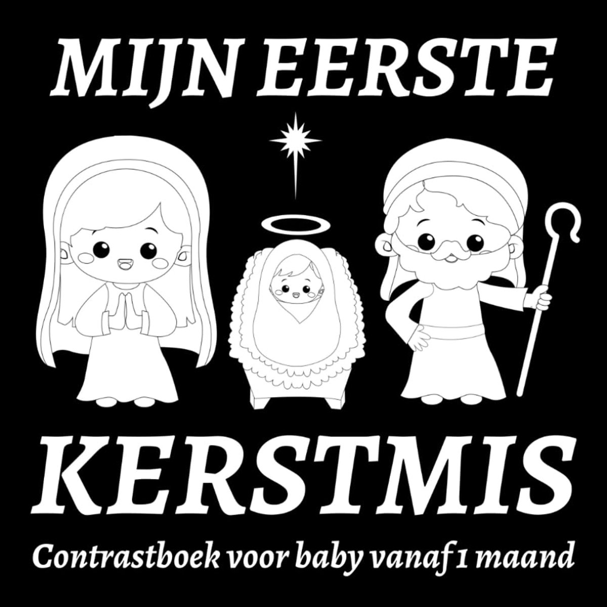 SnelShoppen - Mijn Eerste Kerstmis Contrastboek voor Baby's - Zwart-Witte Afbeeldingen voor Pasgeborenen - Ideaal voor 1 maand en ouder - Stimuleert V