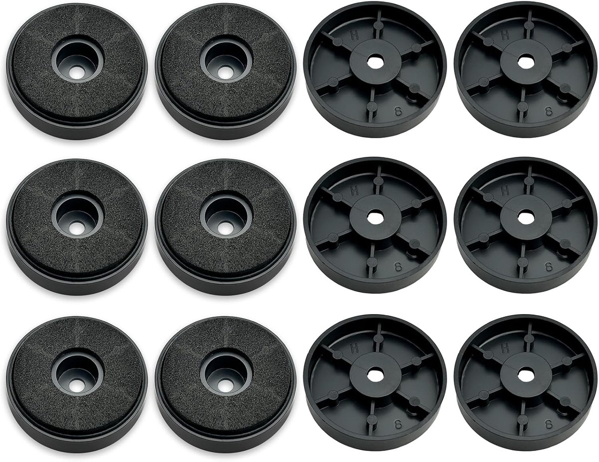 SnelShoppen - Shock Absorbing Feet voor Speakers - Pack van 12, 40 x 10 mm, Non-Slip Rubber Cushion voor Audio, Subwoofer, Home Cinema, Hi-Fi Apparate