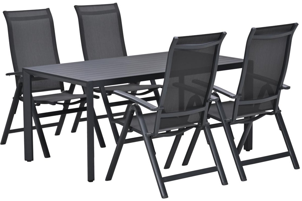 Garden Impressions Osaka/Felini tuinset 4 pers met verstelbare stoelen
