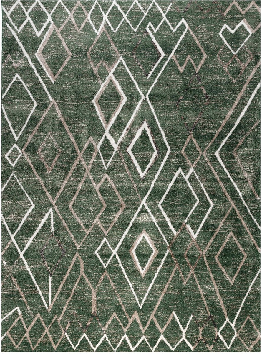 Fraai Berber vloerkleed - Blend Diamond Groen - 120x170cm