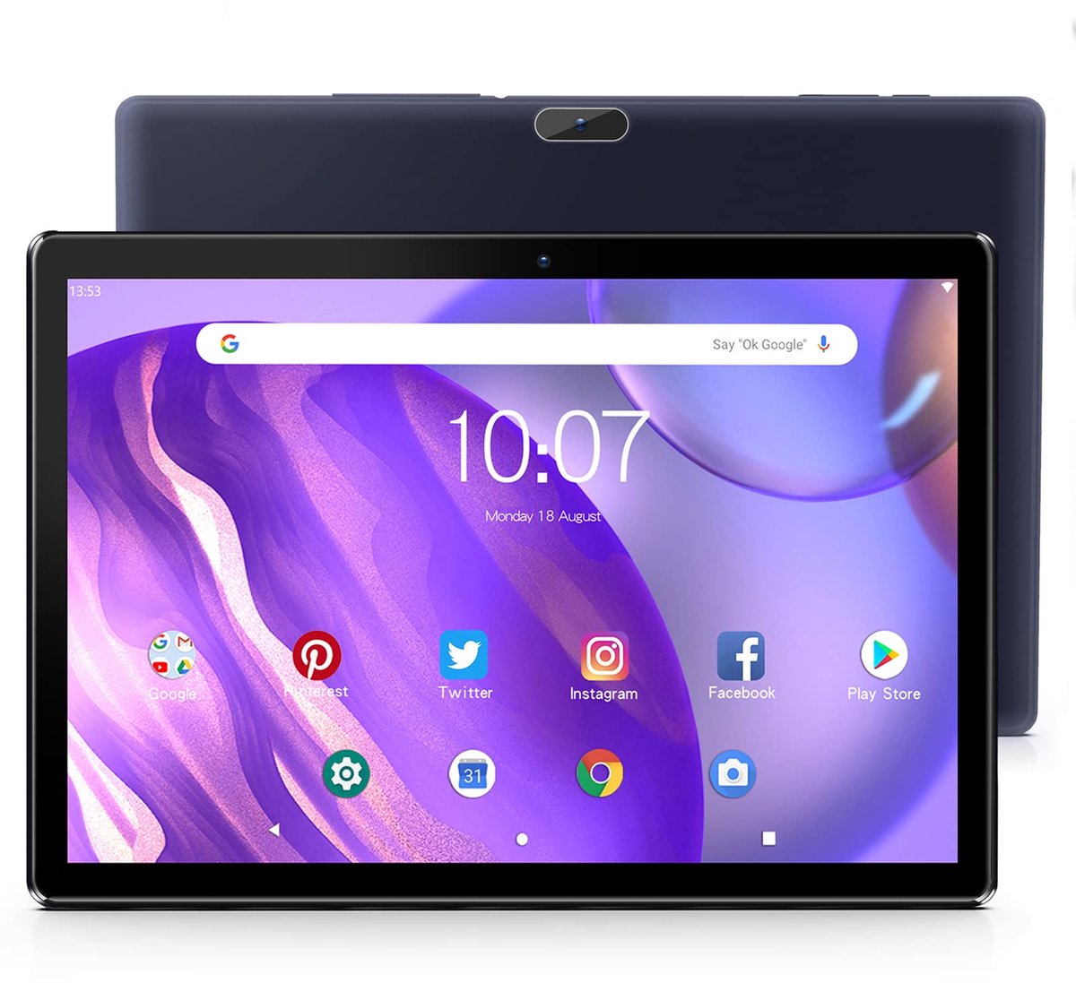 SnelShoppen - 10 Inch Tablet Android 10, 3G Phone Tablet, 32 GB Quad Core, SIM, 6000 mAh Batterij, 8 MP Camera, Wifi, GPS, Bluetooth, USB Type C, Zwar