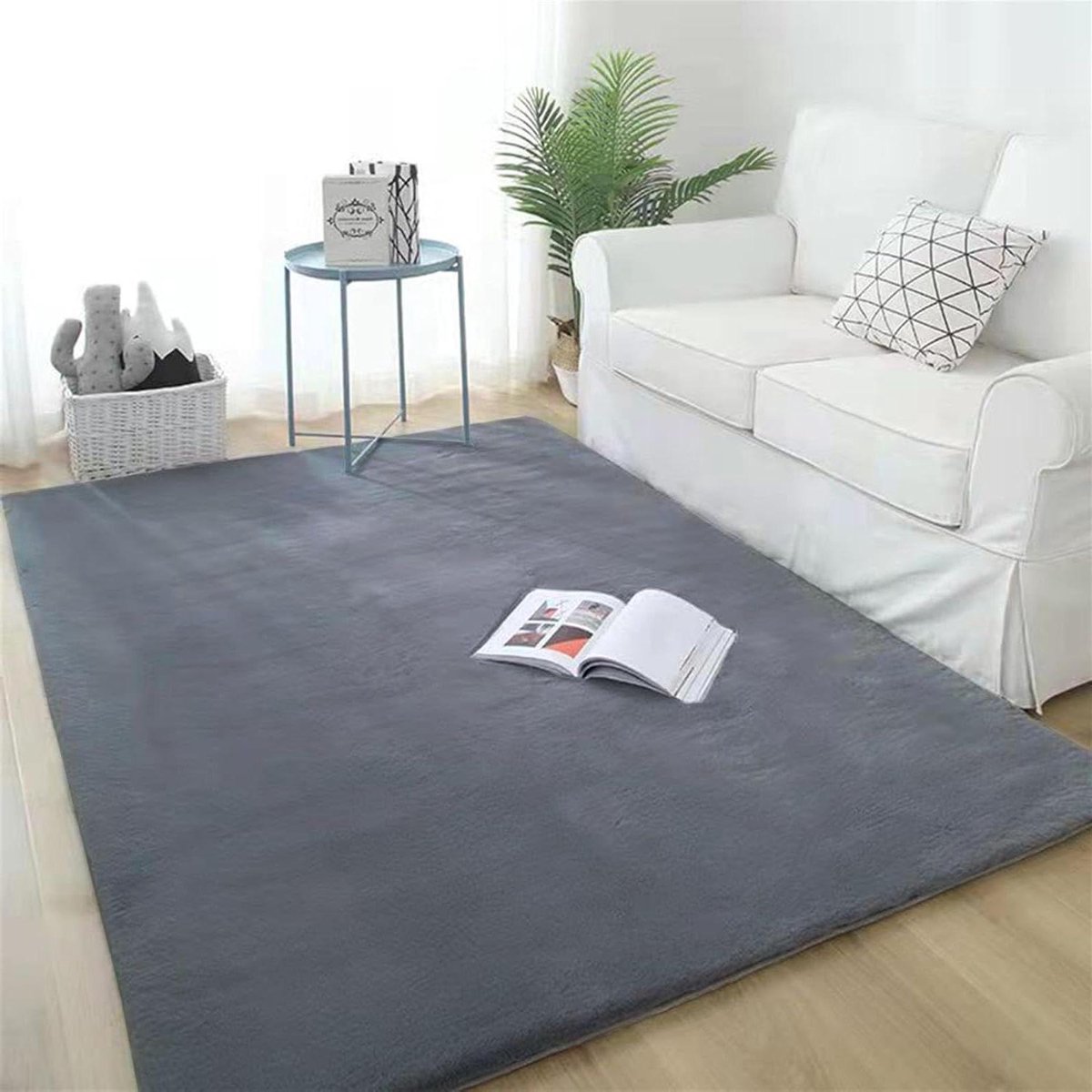 Shaggy Vloerkleed - Zacht Tapijt - Woonkamer Decoratie - Antislip Onderkant - 200 x 300 cm - Donkergrijs